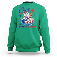 Funny Patriotic Persian Cat Sweatshirt Chill The Fourth Out