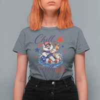 Funny Patriotic Persian Cat T Shirt For Women Chill The Fourth Out