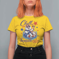 Funny Patriotic Persian Cat T Shirt For Women Chill The Fourth Out