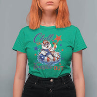 Funny Patriotic Persian Cat T Shirt For Women Chill The Fourth Out