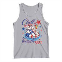 Funny Patriotic Persian Cat Tank Top Chill The Fourth Out