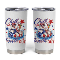 Funny Patriotic Persian Cat Tumbler Cup Chill The Fourth Out