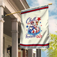 Funny Patriotic Persian Cat Patriotic Garden Flag Chill The Fourth Out