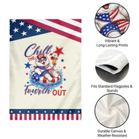 Funny Patriotic Persian Cat Patriotic Garden Flag Chill The Fourth Out