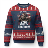 Bigfoot 250 Years Of Freedom Ugly Christmas Sweater Patriotic Sasquatch Lover