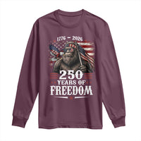 Bigfoot 250 Years Of Freedom Long Sleeve Shirt Patriotic Sasquatch Lover
