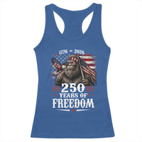 Bigfoot 250 Years Of Freedom Racerback Tank Top Patriotic Sasquatch Lover