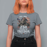 Bigfoot 250 Years Of Freedom T Shirt For Women Patriotic Sasquatch Lover