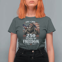 Bigfoot 250 Years Of Freedom T Shirt For Women Patriotic Sasquatch Lover