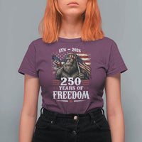 Bigfoot 250 Years Of Freedom T Shirt For Women Patriotic Sasquatch Lover
