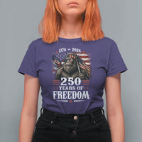 Bigfoot 250 Years Of Freedom T Shirt For Women Patriotic Sasquatch Lover