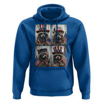 Funny Patriotic Raccoon Selfie Hoodie USA Flag Red White And Blue Graphic