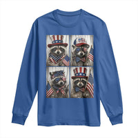 Funny Patriotic Raccoon Selfie Long Sleeve Shirt USA Flag Red White And Blue Graphic