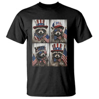 Funny Patriotic Raccoon Selfie T Shirt USA Flag Red White And Blue Graphic