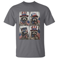 Funny Patriotic Raccoon Selfie T Shirt USA Flag Red White And Blue Graphic