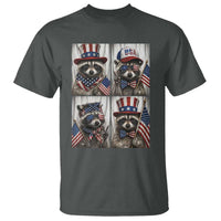 Funny Patriotic Raccoon Selfie T Shirt USA Flag Red White And Blue Graphic