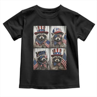 Funny Patriotic Raccoon Selfie Toddler T Shirt USA Flag Red White And Blue Graphic