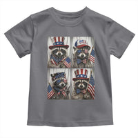 Funny Patriotic Raccoon Selfie Toddler T Shirt USA Flag Red White And Blue Graphic