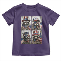 Funny Patriotic Raccoon Selfie Toddler T Shirt USA Flag Red White And Blue Graphic