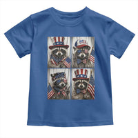 Funny Patriotic Raccoon Selfie Toddler T Shirt USA Flag Red White And Blue Graphic