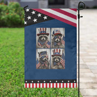 Funny Patriotic Raccoon Selfie Patriotic Garden Flag USA Flag Red White And Blue Graphic