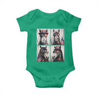 Patriotic Horse Selfie Squad Baby Onesie USA Flag Red White And Blue Graphic