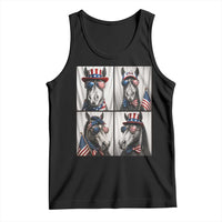 Patriotic Horse Selfie Squad Tank Top USA Flag Red White And Blue Graphic