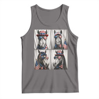 Patriotic Horse Selfie Squad Tank Top USA Flag Red White And Blue Graphic