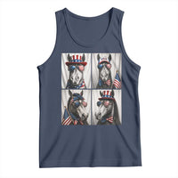 Patriotic Horse Selfie Squad Tank Top USA Flag Red White And Blue Graphic