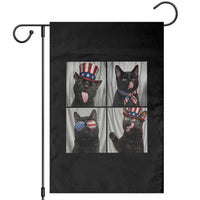 Funny Patriotic Black British Shorthair Cat Selfie Garden Flag