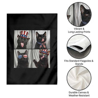 Funny Patriotic Black British Shorthair Cat Selfie Garden Flag