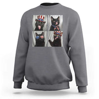 Funny Patriotic Black British Shorthair Cat Selfie Sweatshirt