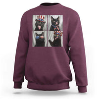 Funny Patriotic Black British Shorthair Cat Selfie Sweatshirt