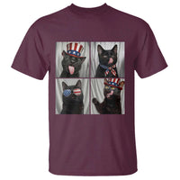 Funny Patriotic Black British Shorthair Cat Selfie T Shirt
