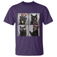 Funny Patriotic Black British Shorthair Cat Selfie T Shirt