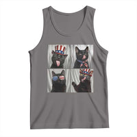 Funny Patriotic Black British Shorthair Cat Selfie Tank Top