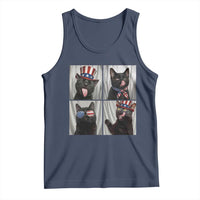 Funny Patriotic Black British Shorthair Cat Selfie Tank Top