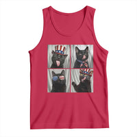 Funny Patriotic Black British Shorthair Cat Selfie Tank Top