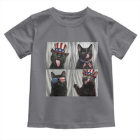 Funny Patriotic Black British Shorthair Cat Selfie Toddler T Shirt