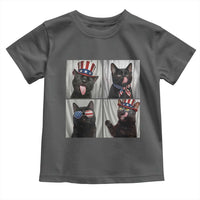 Funny Patriotic Black British Shorthair Cat Selfie Toddler T Shirt