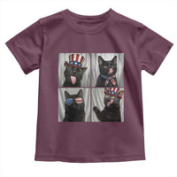 Funny Patriotic Black British Shorthair Cat Selfie Toddler T Shirt