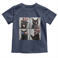 Funny Patriotic Black British Shorthair Cat Selfie Toddler T Shirt