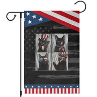 Funny Patriotic Black British Shorthair Cat Selfie Patriotic Garden Flag