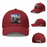 Patriotic Bigfoot And Cat Baseball Cap Chill The Fourth Out