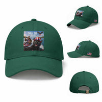 Patriotic Bigfoot And Cat Baseball Cap Chill The Fourth Out
