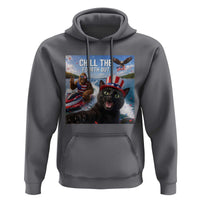Patriotic Bigfoot And Cat Hoodie Chill The Fourth Out