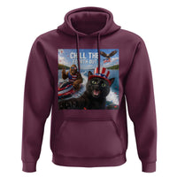 Patriotic Bigfoot And Cat Hoodie Chill The Fourth Out