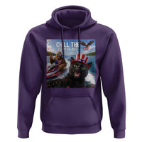 Patriotic Bigfoot And Cat Hoodie Chill The Fourth Out