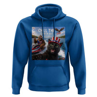 Patriotic Bigfoot And Cat Hoodie Chill The Fourth Out