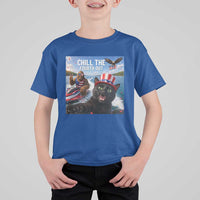 Patriotic Bigfoot And Cat T Shirt For Kid Chill The Fourth Out